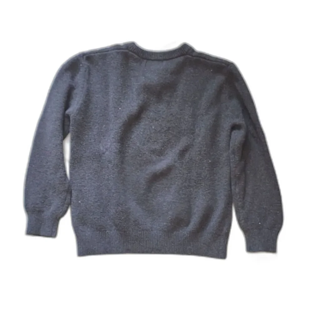 Old Navy Kids Size L (10-12) Gray Skating Santa Graphic SoSoft Sweater